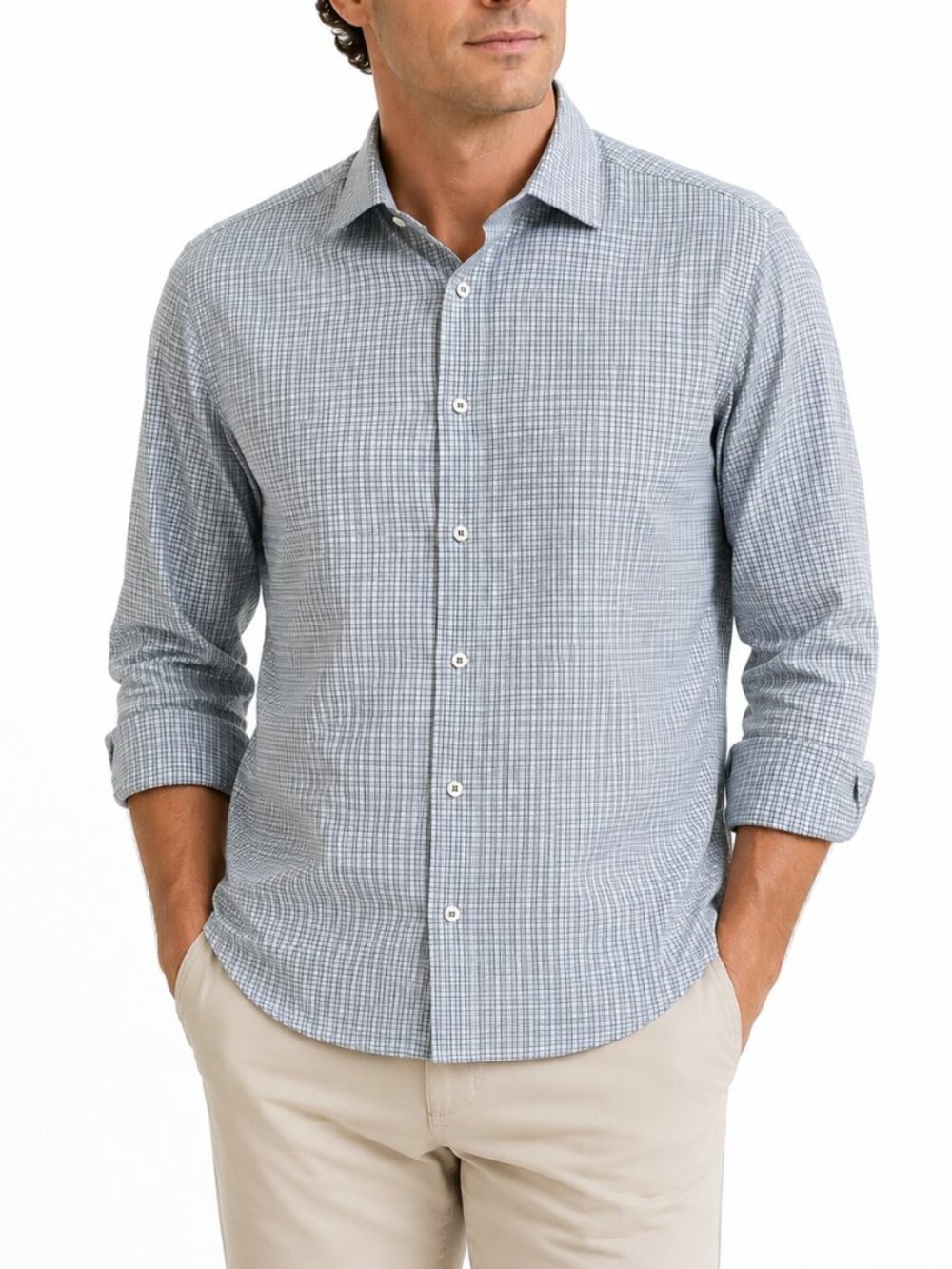 Vineyard Vines Men's Cotton Cashmere Check Button-Down Shirt Size M